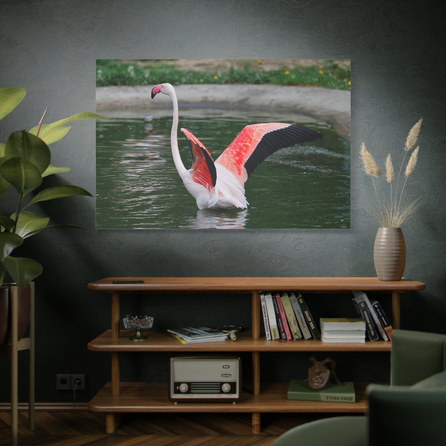 Elegant Flamingo Canvas Wall Art – Tropical Grace and Beauty