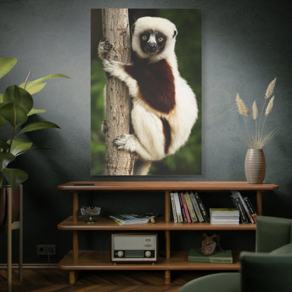 Playful Lemur Canvas Wall Art – Wildlife Charm of Madagascar