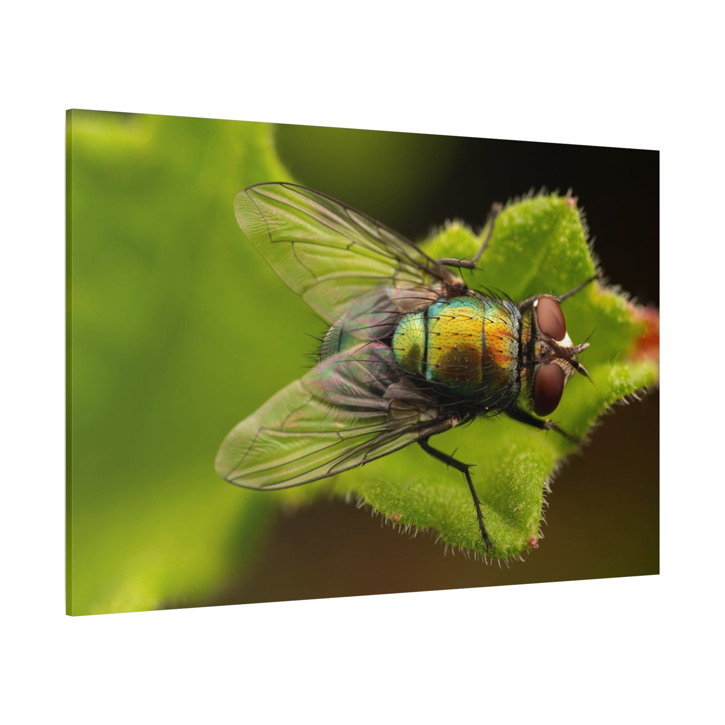 Insect on Leaf Canvas Wall Art – A Close-Up of Nature’s Detail