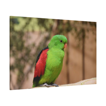 Green Parakeet Canvas Wall Art