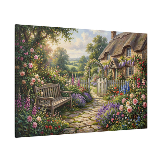 Blossom Haven – Charming Cottage Garden Canvas Wall Art