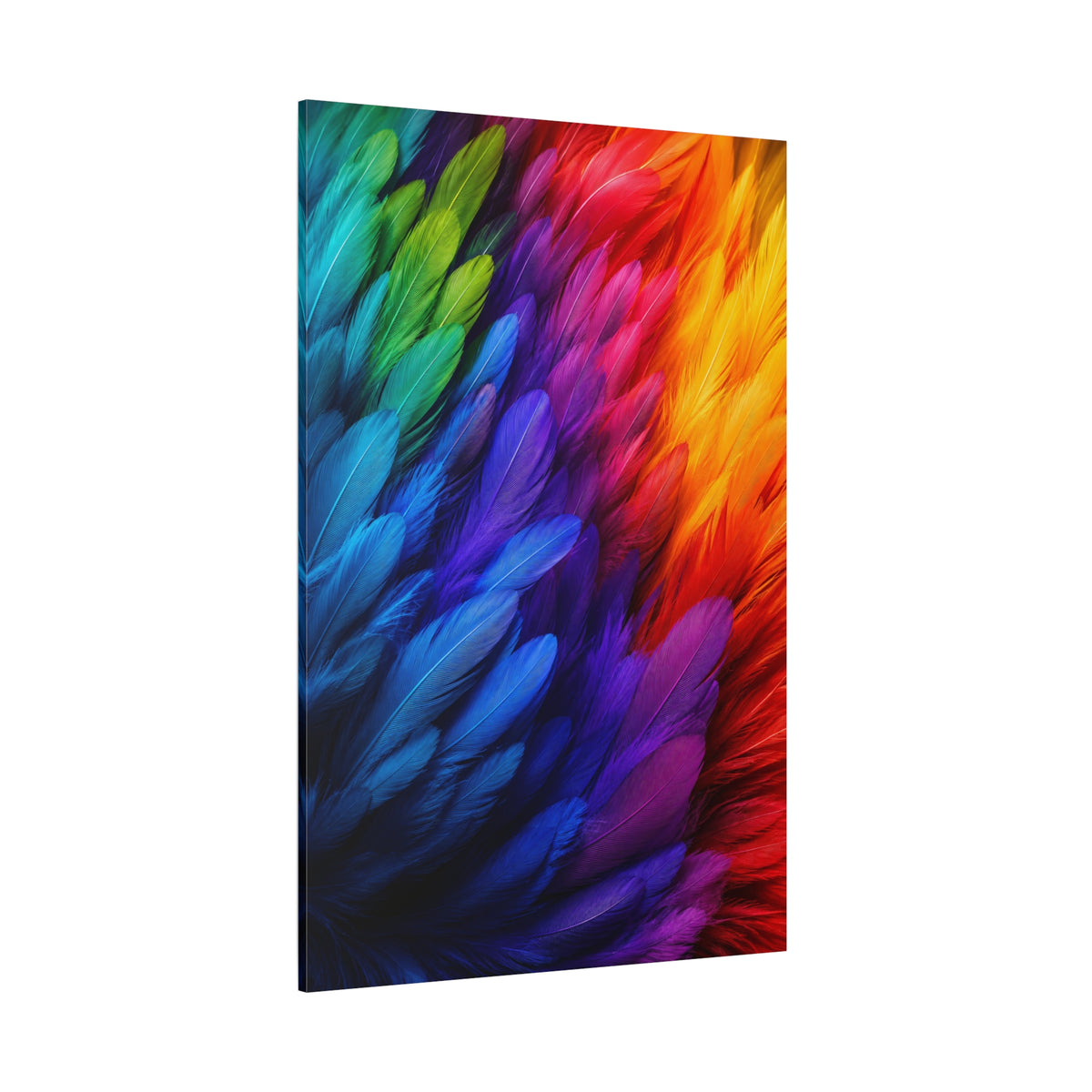 Wings of Color – Full Rainbow Feather Fan Canvas Wall Art - ART OF ROYALS