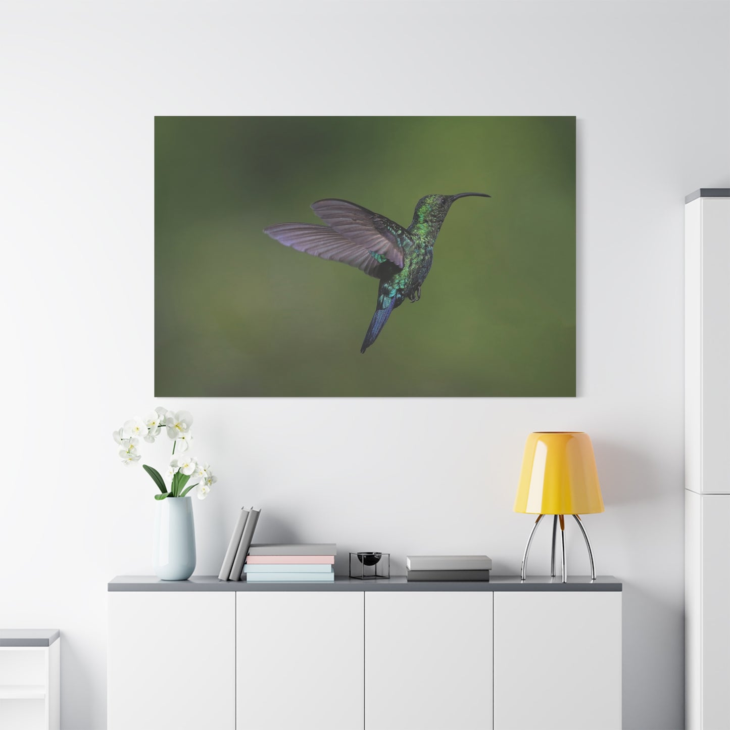 Dynamic Hummingbird in Motion Canvas Wall Art – Vibrant Nature Decor for Modern Spaces