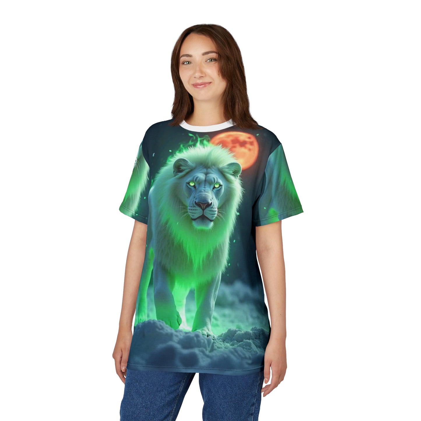 Mystic Moonlight Lion – Glowing Spirit T-Shirt