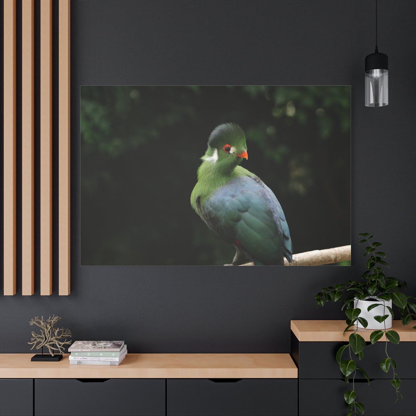 White-Cheeked Turaco Canvas Wall Art – Exotic Wildlife Elegance