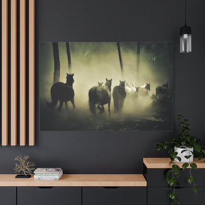 Wild Horses in Nature Canvas Wall Art – Majestic and Free