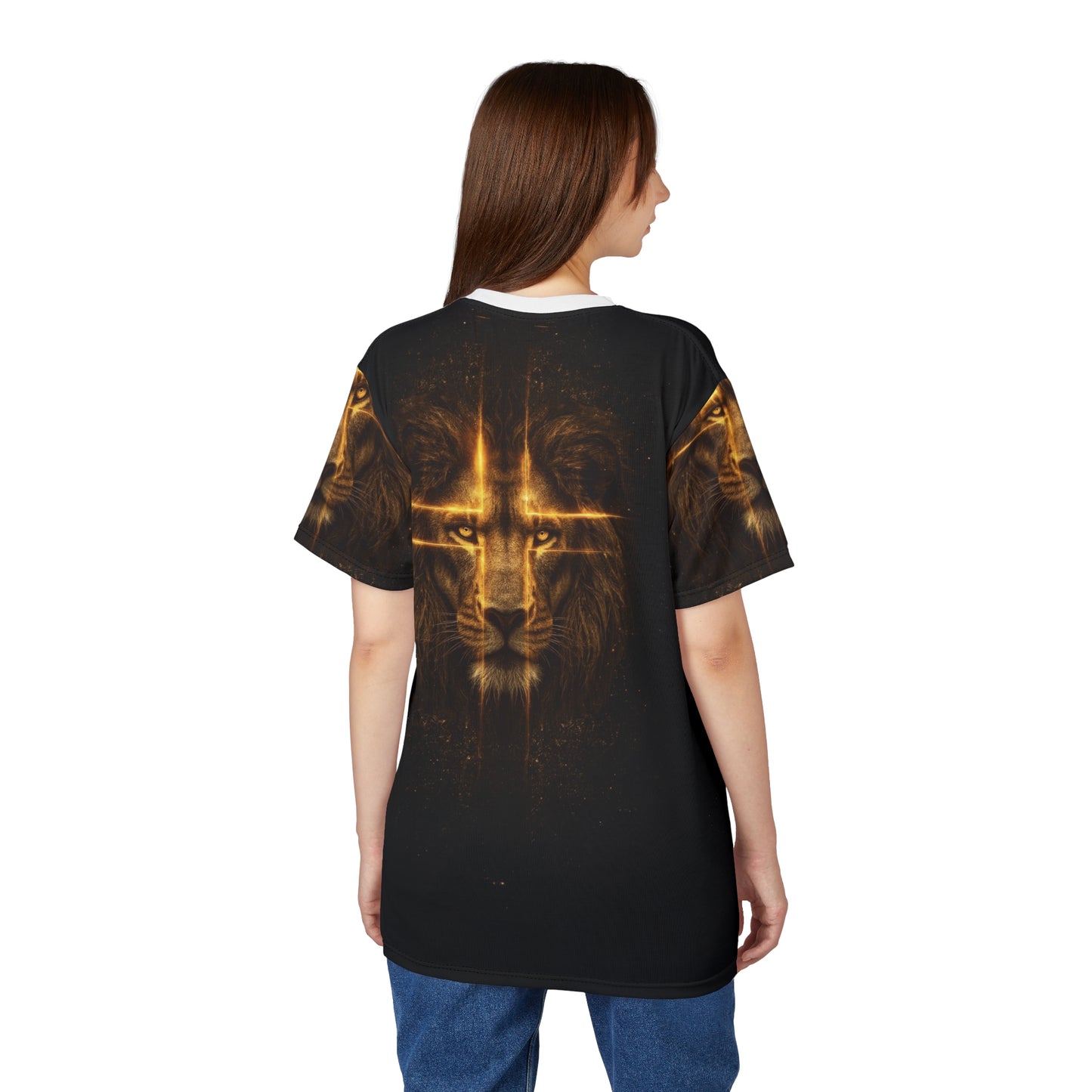 ⚡ Divine Radiance Lion – Golden Power T-Shirt