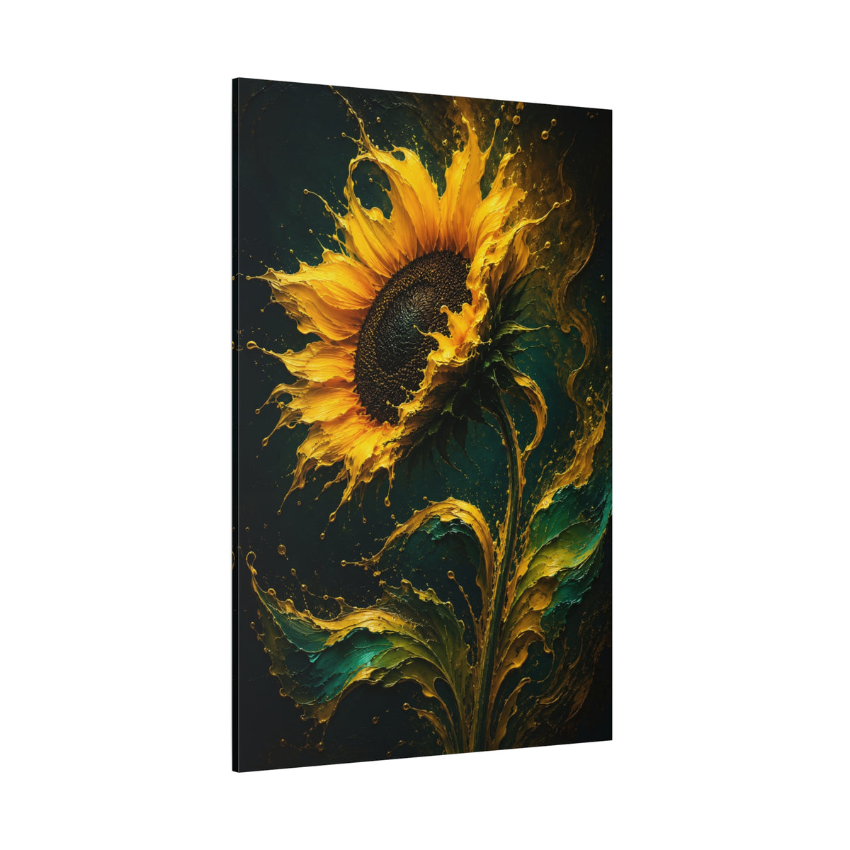 Sunflower Explosion – Bold Floral Impasto Canvas Wall Art - ART OF ROYALS