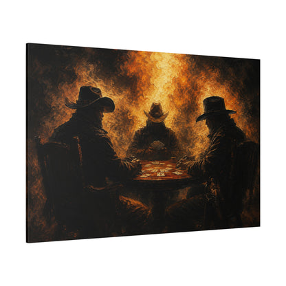 Saloon Showdown – Cowboy Poker Night Canvas Wall Art - ART OF ROYALS