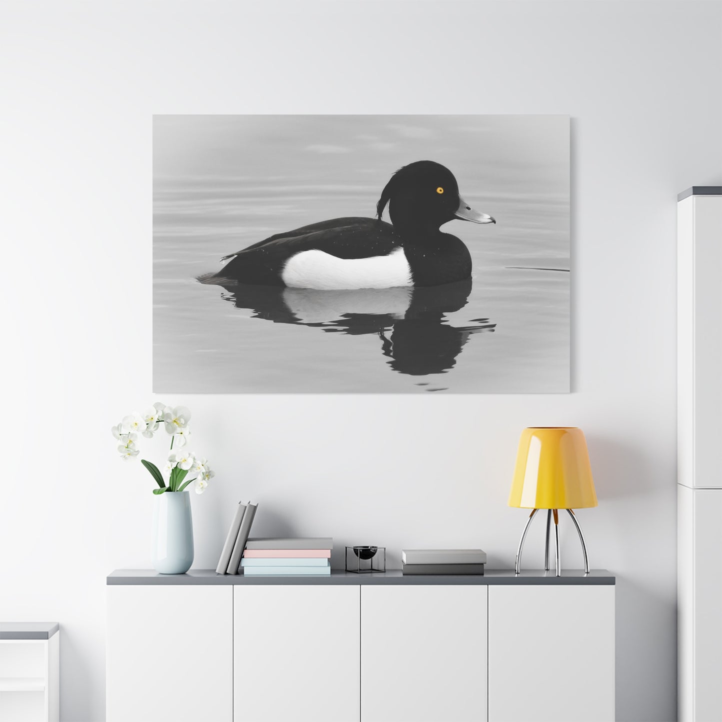 Tufted Duck Canvas Wall Art – Graceful Aquatic Beauty