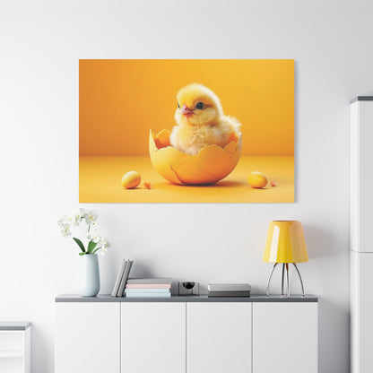 Charming Chicken Portrait Canvas Wall Art