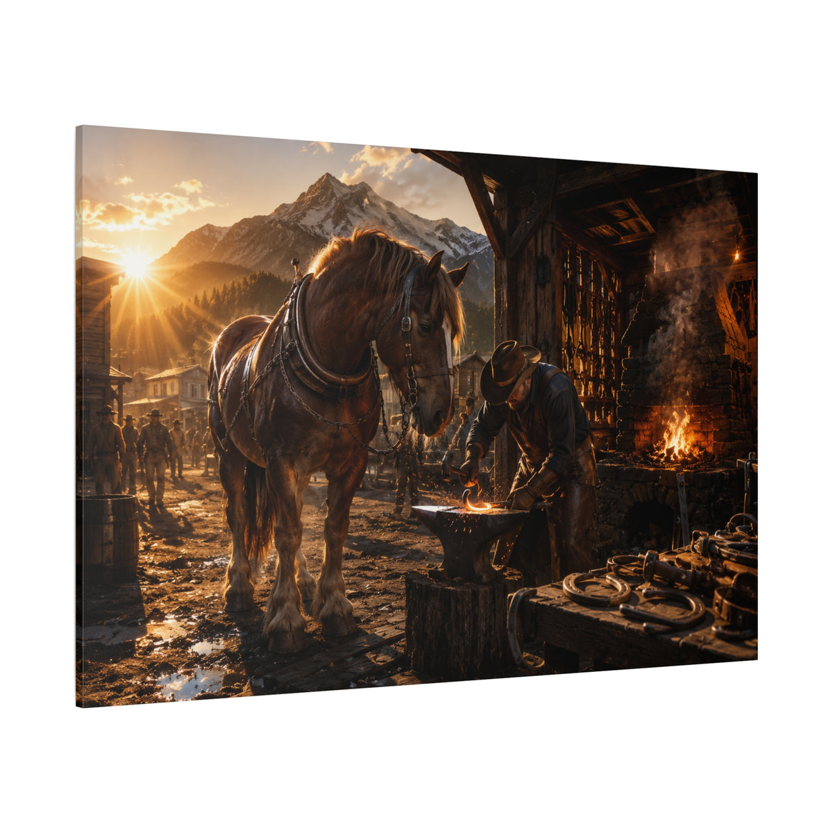 Forged in Tradition – Farrier and Draft Horse Canvas Wall Art - ART OF ROYALS
