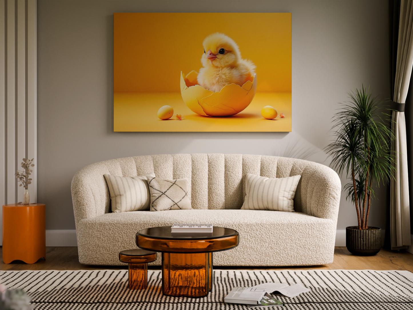 Charming Chicken Portrait Canvas Wall Art