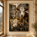 Life Is Better on the Farm – Cow and Calves Canvas Wall Art