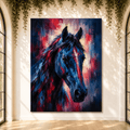 Indigo Stallion – Abstract Horse Portrait Canvas Wall Art