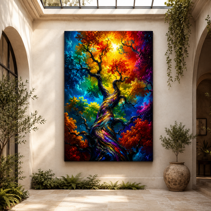Tree of All Colors – Fantasy Rainbow Tree Canvas Wall Art - ART OF ROYALS