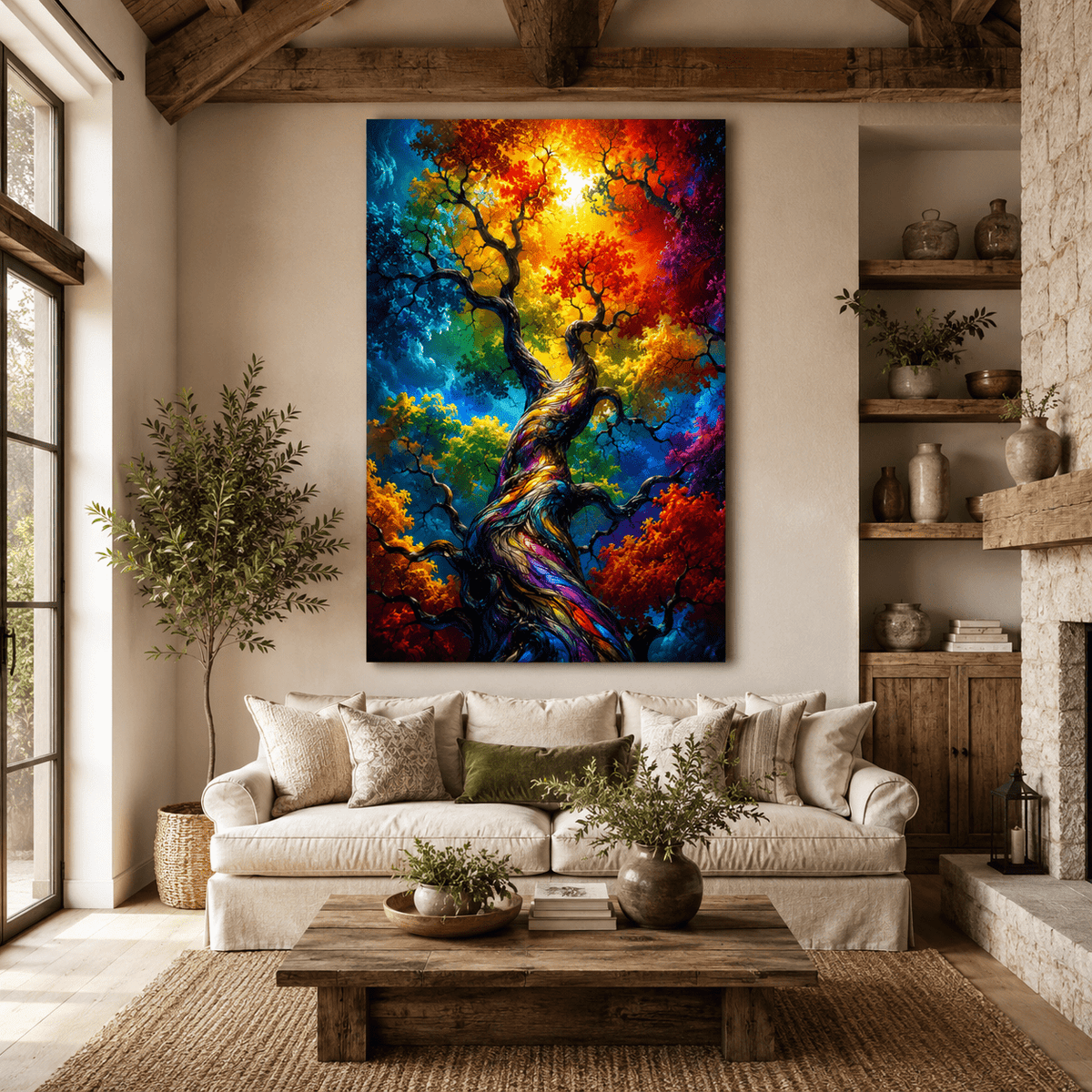 Tree of All Colors – Fantasy Rainbow Tree Canvas Wall Art - ART OF ROYALS