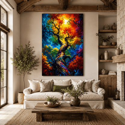 Tree of All Colors – Fantasy Rainbow Tree Canvas Wall Art - ART OF ROYALS