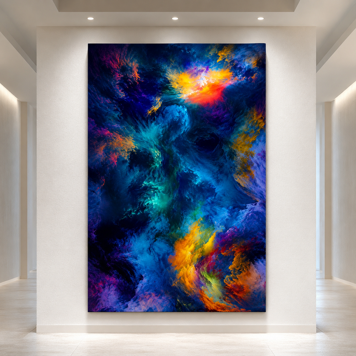 Born of Stardust – Cosmic Figure Nebula Canvas Wall Art - ART OF ROYALS