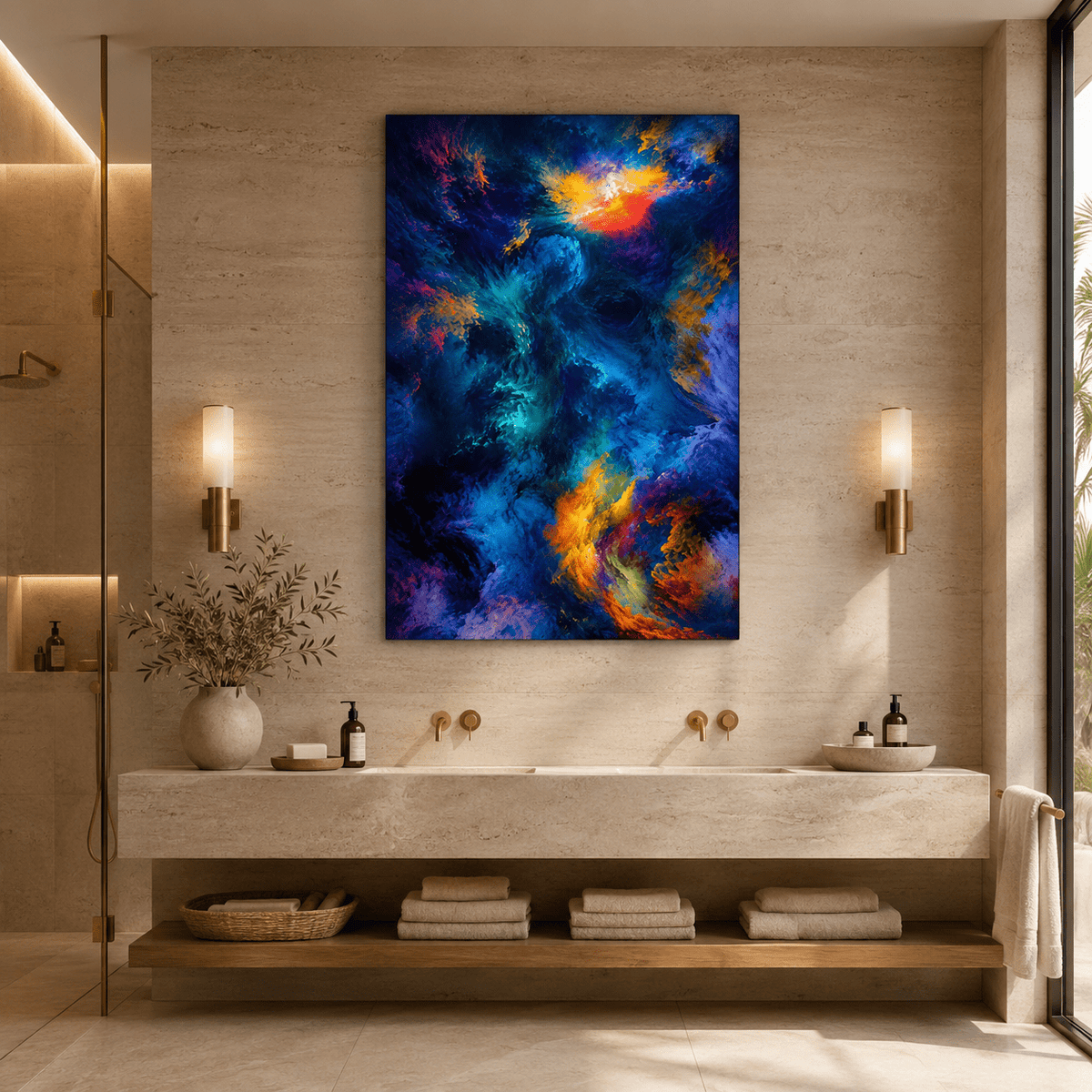 Born of Stardust – Cosmic Figure Nebula Canvas Wall Art - ART OF ROYALS