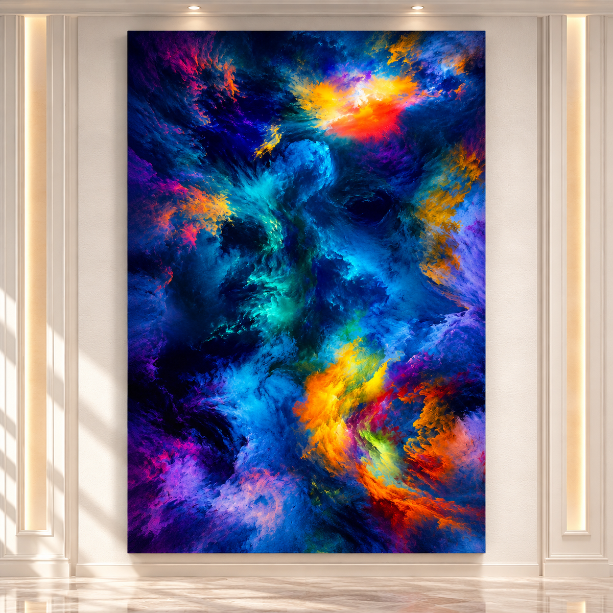 Born of Stardust – Cosmic Figure Nebula Canvas Wall Art - ART OF ROYALS