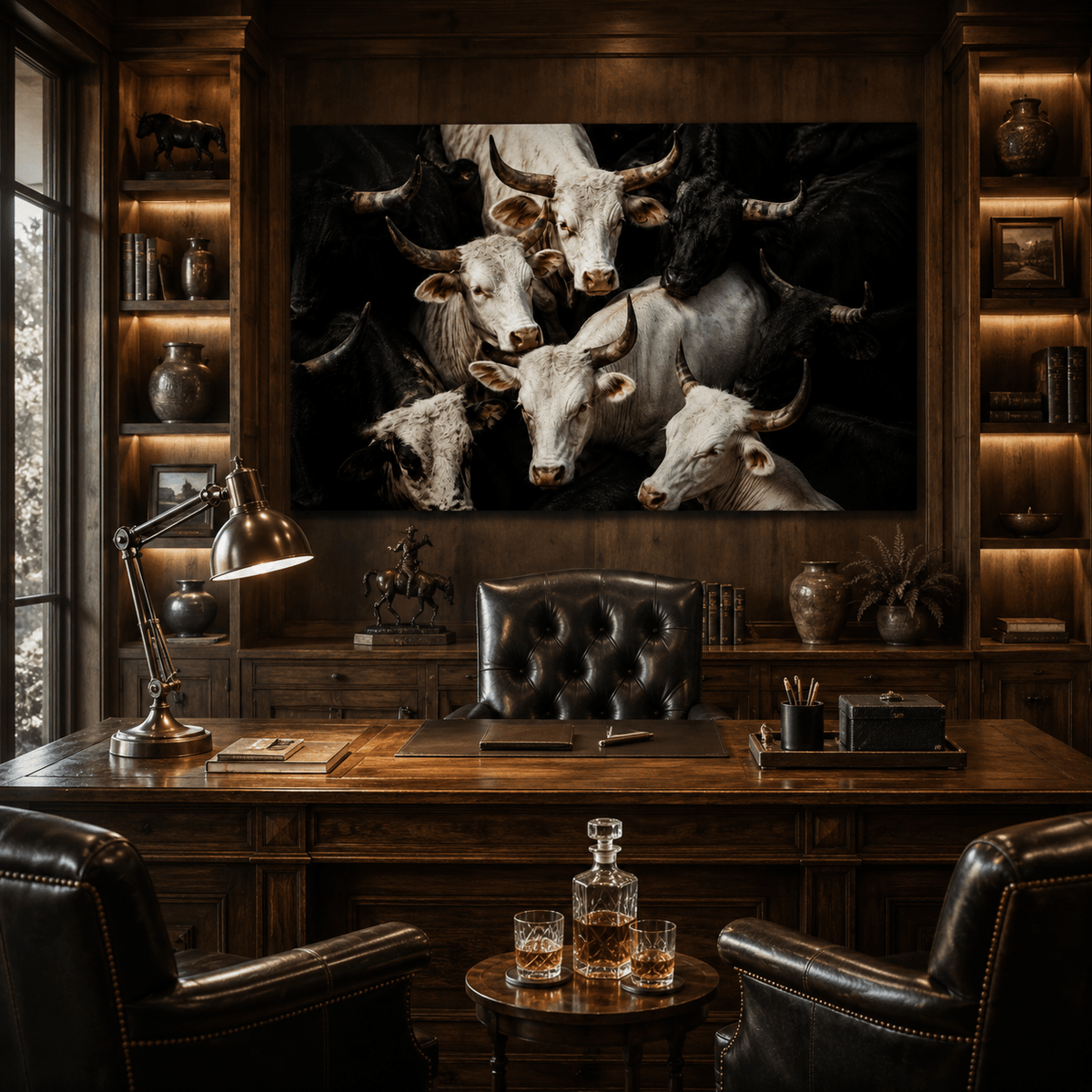 The Herd – Longhorn Cattle Fine Art Canvas Wall Art - ART OF ROYALS