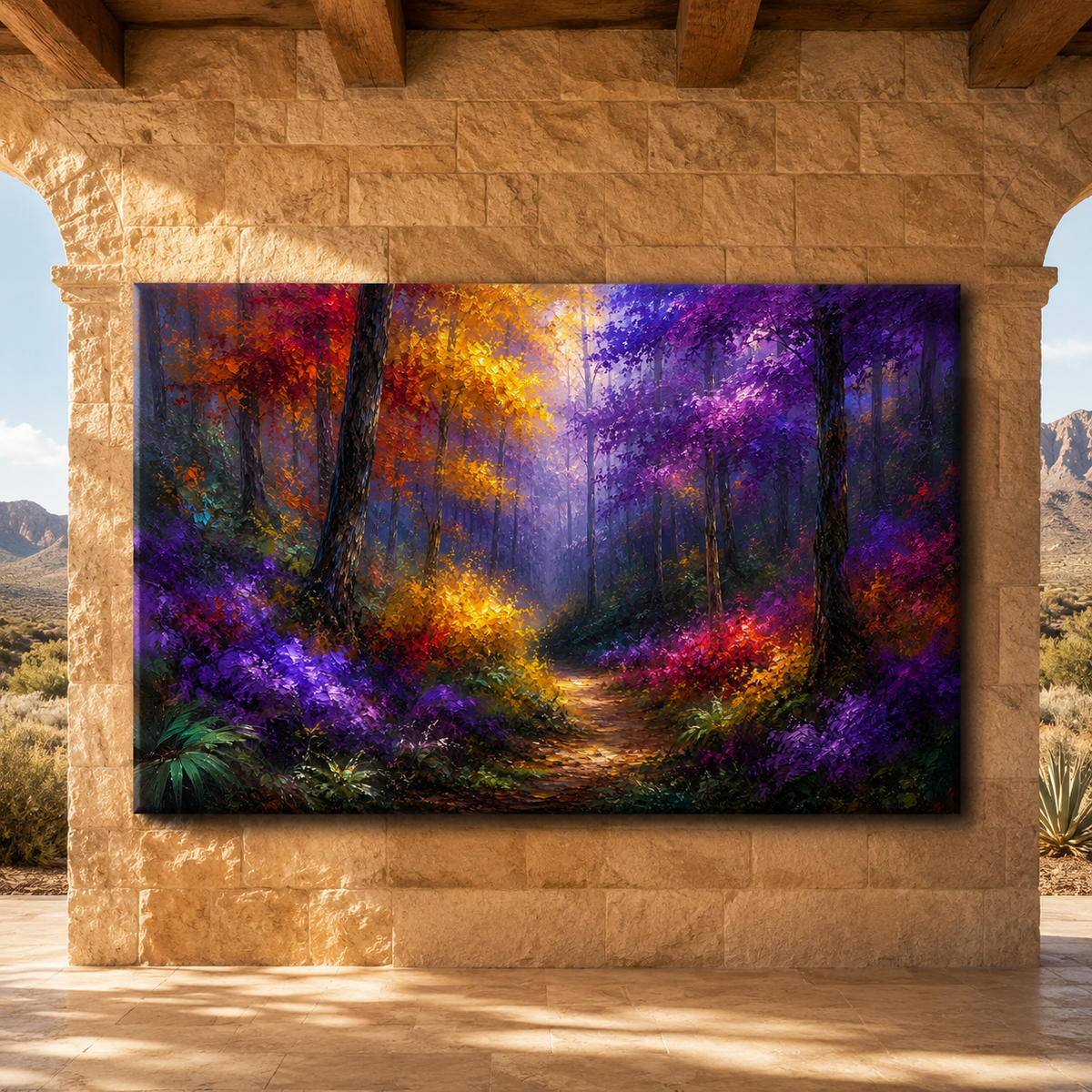 Enchanted Forest Path – Colorful Nature Canvas Wall Art - ART OF ROYALS
