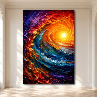Cosmic Spiral – Abstract Galaxy and Ocean Canvas Wall Art - ART OF ROYALS