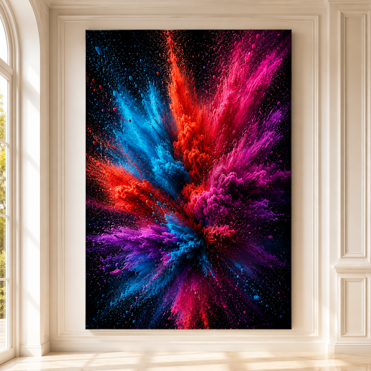 Color Explosion – Powder Burst Abstract Canvas Wall Art - ART OF ROYALS