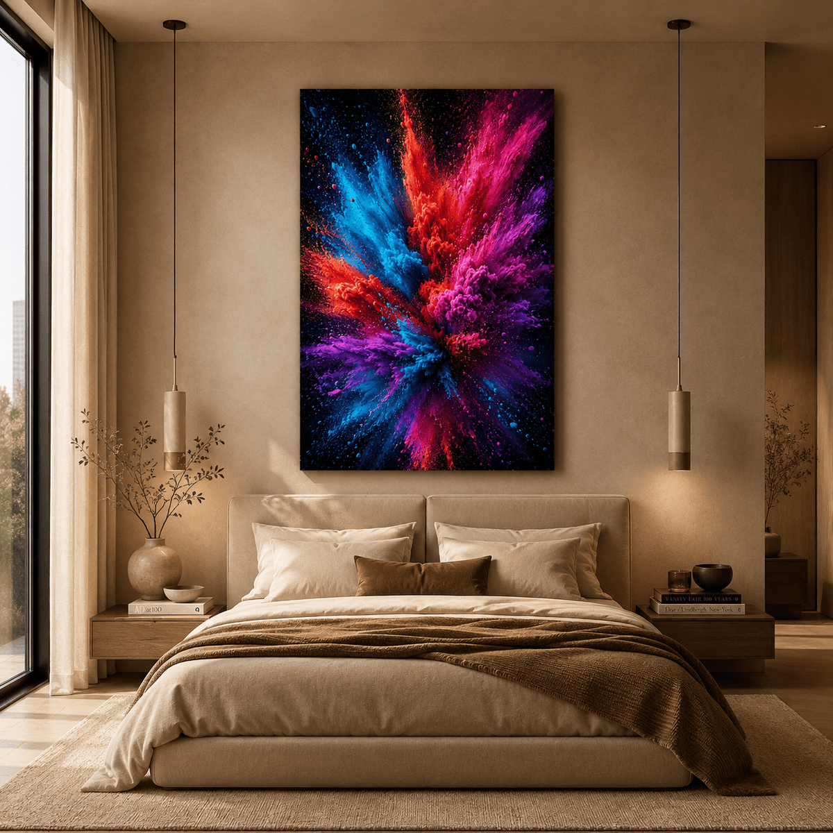 Color Explosion – Powder Burst Abstract Canvas Wall Art - ART OF ROYALS