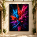 Color Explosion – Powder Burst Abstract Canvas Wall Art