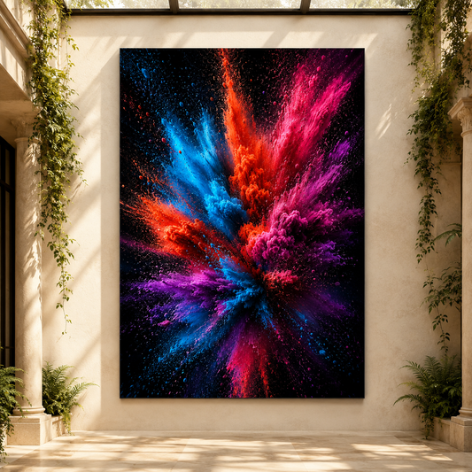 Color Explosion – Powder Burst Abstract Canvas Wall Art - ART OF ROYALS
