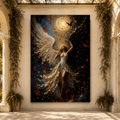 Rising Angel – Gold Sun and Autumn Wings Canvas Wall Art