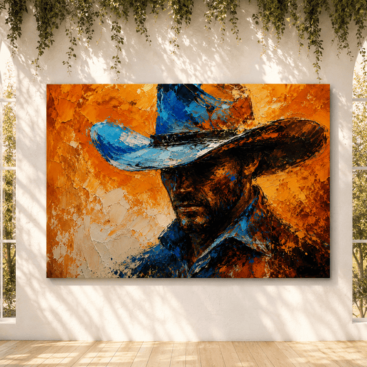 The Cowboy – Impasto Portrait Canvas Wall Art - ART OF ROYALS
