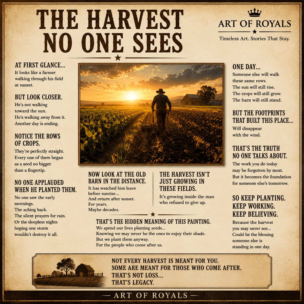 Fields of Promise – Rustic Farmer Sunset Canvas Wall Art - ART OF ROYALS