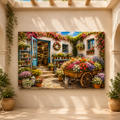 Flower Cottage Market – Rustic Garden Canvas Wall Art