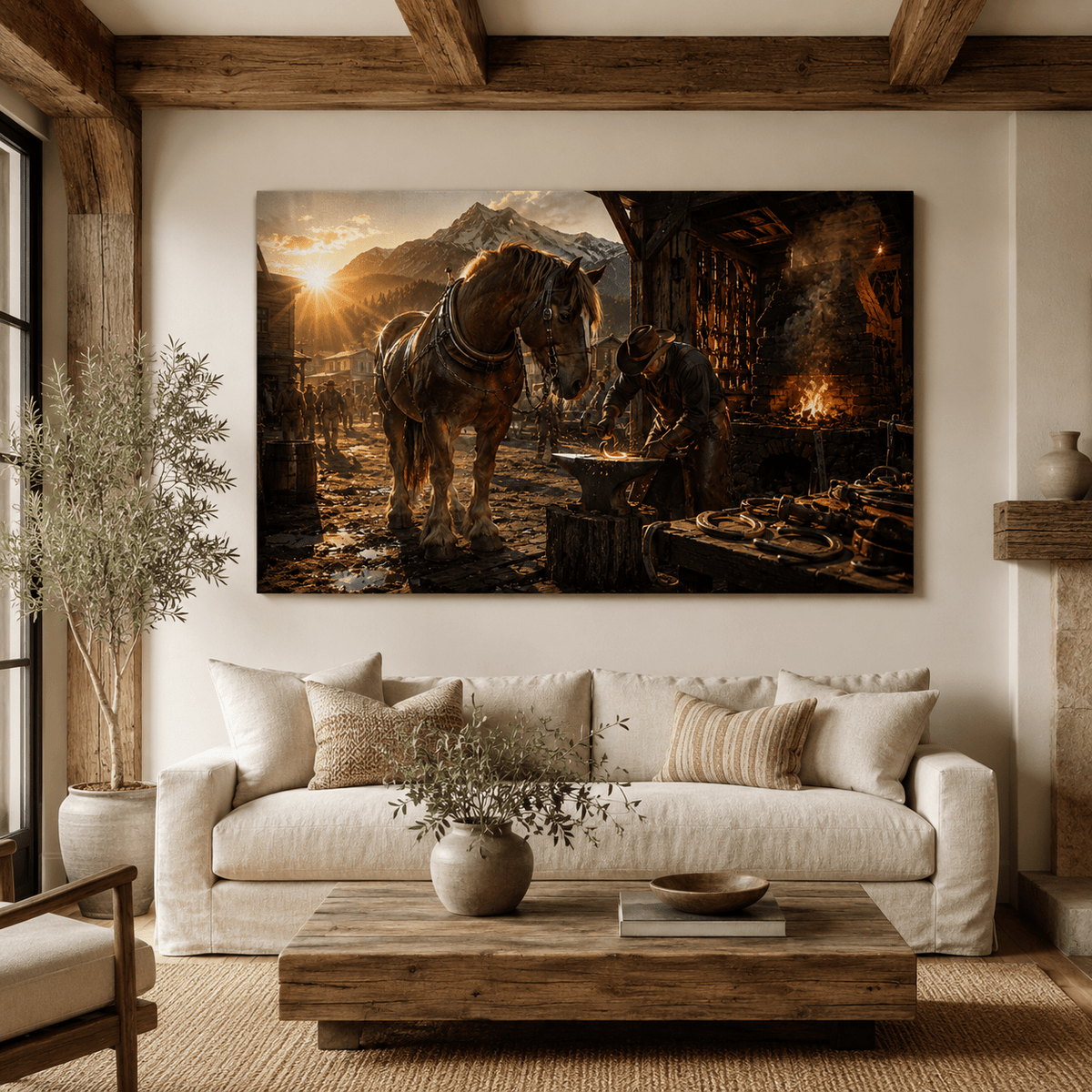 Forged in Tradition – Farrier and Draft Horse Canvas Wall Art - ART OF ROYALS
