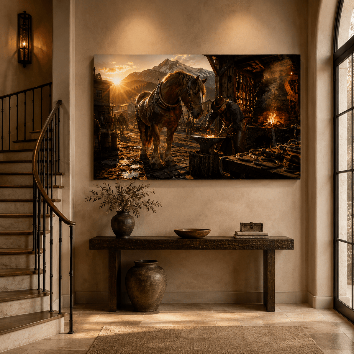 Forged in Tradition – Farrier and Draft Horse Canvas Wall Art - ART OF ROYALS
