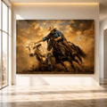 Dust & Determination – Cowboy Cutting Horse Canvas Wall Art