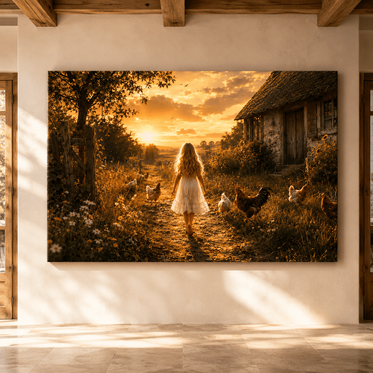 Golden Country Dreams – Rustic Farmhouse Canvas Wall Art - ART OF ROYALS