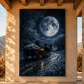 Harvest Moon Wagon – Pumpkin Cart Farm Canvas Wall Art