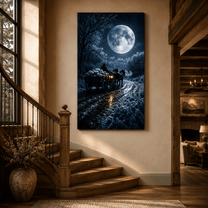 Harvest Moon Wagon – Pumpkin Cart Farm Canvas Wall Art - ART OF ROYALS