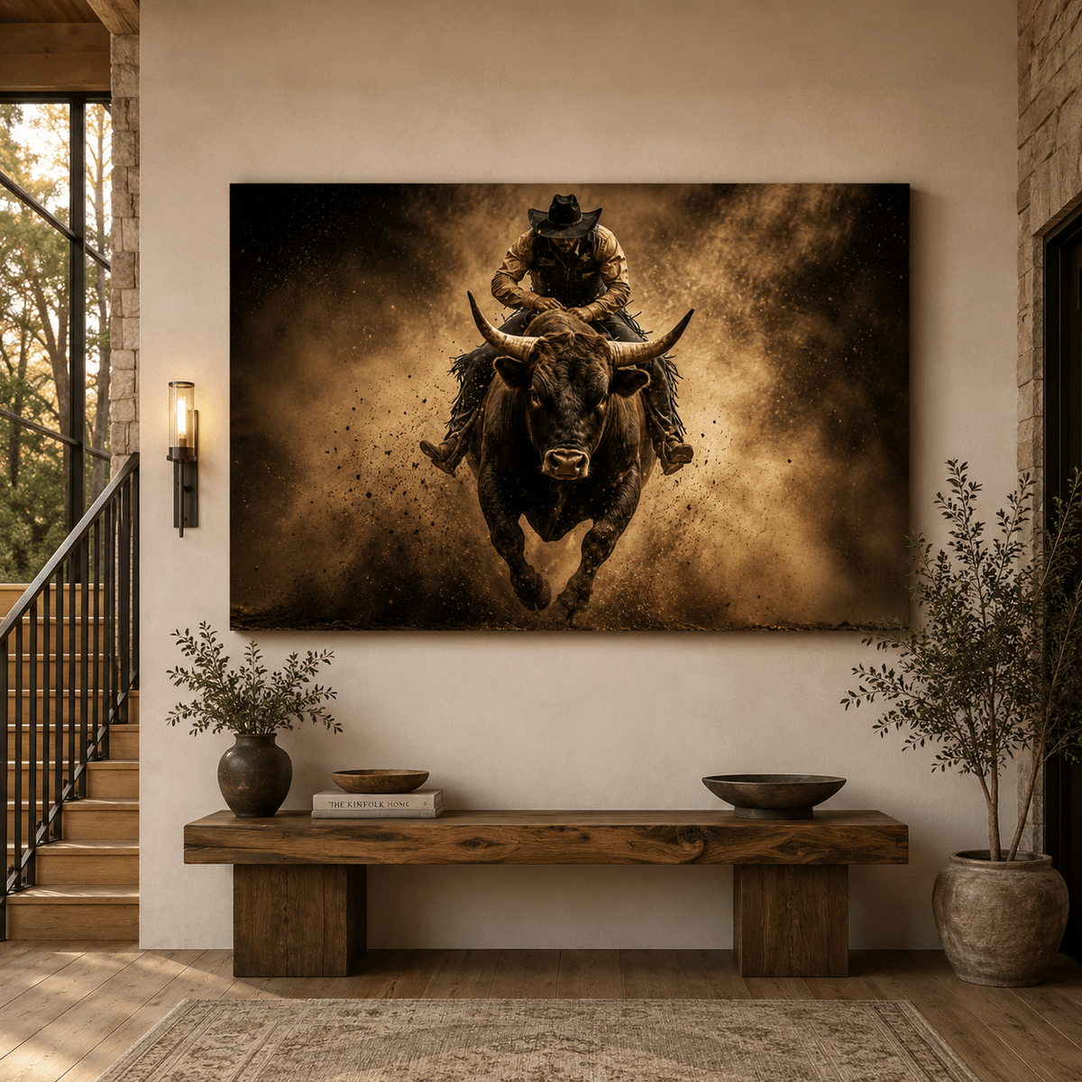 Eight Seconds – Rodeo Bull Rider Canvas Wall Art - ART OF ROYALS