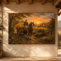 Hay Wagon Home – Draft Horse Farm Cart Canvas Wall Art