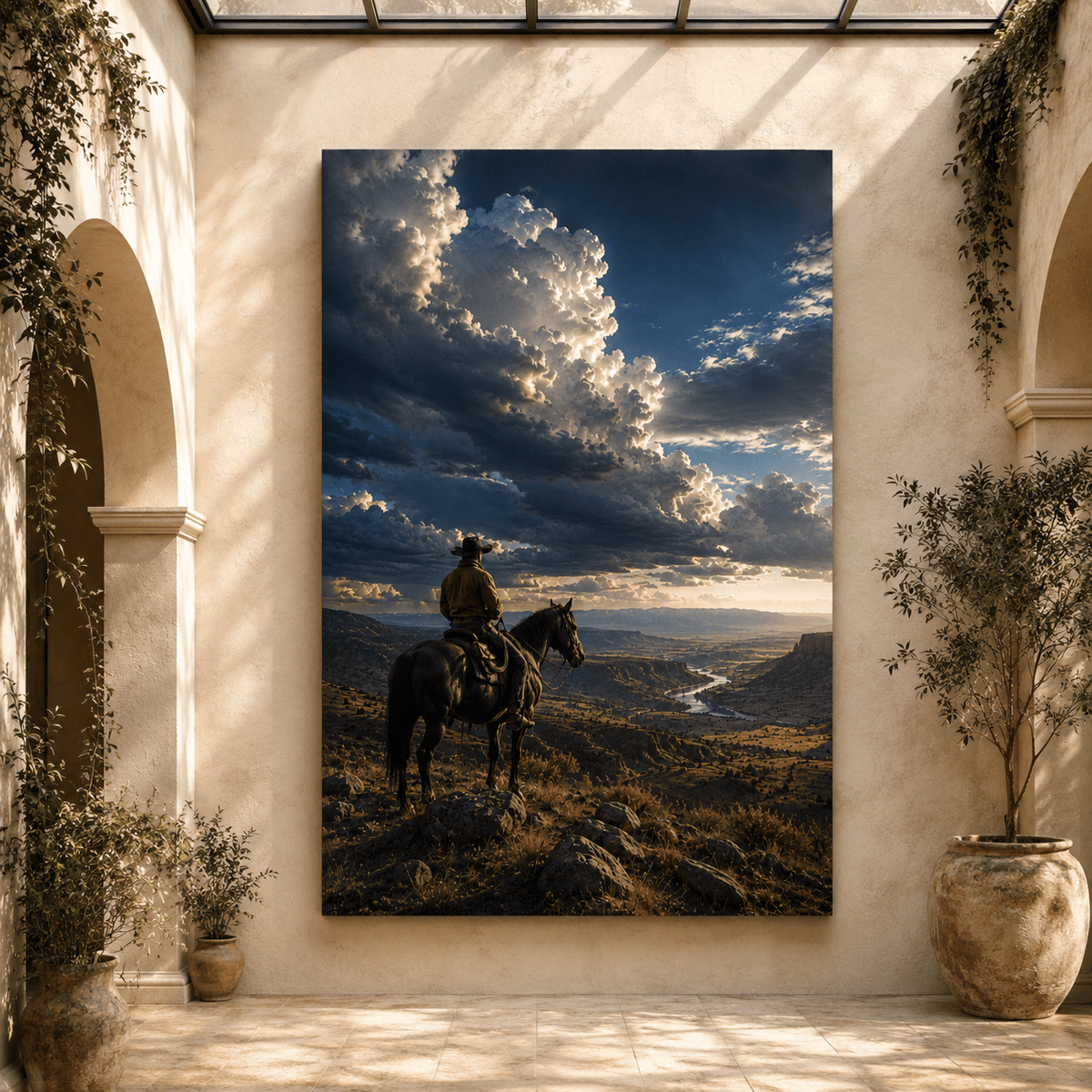 Under Endless Skies – Western Cowboy Canvas Wall Art - ART OF ROYALS