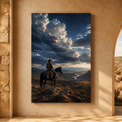 Under Endless Skies – Western Cowboy Canvas Wall Art - ART OF ROYALS