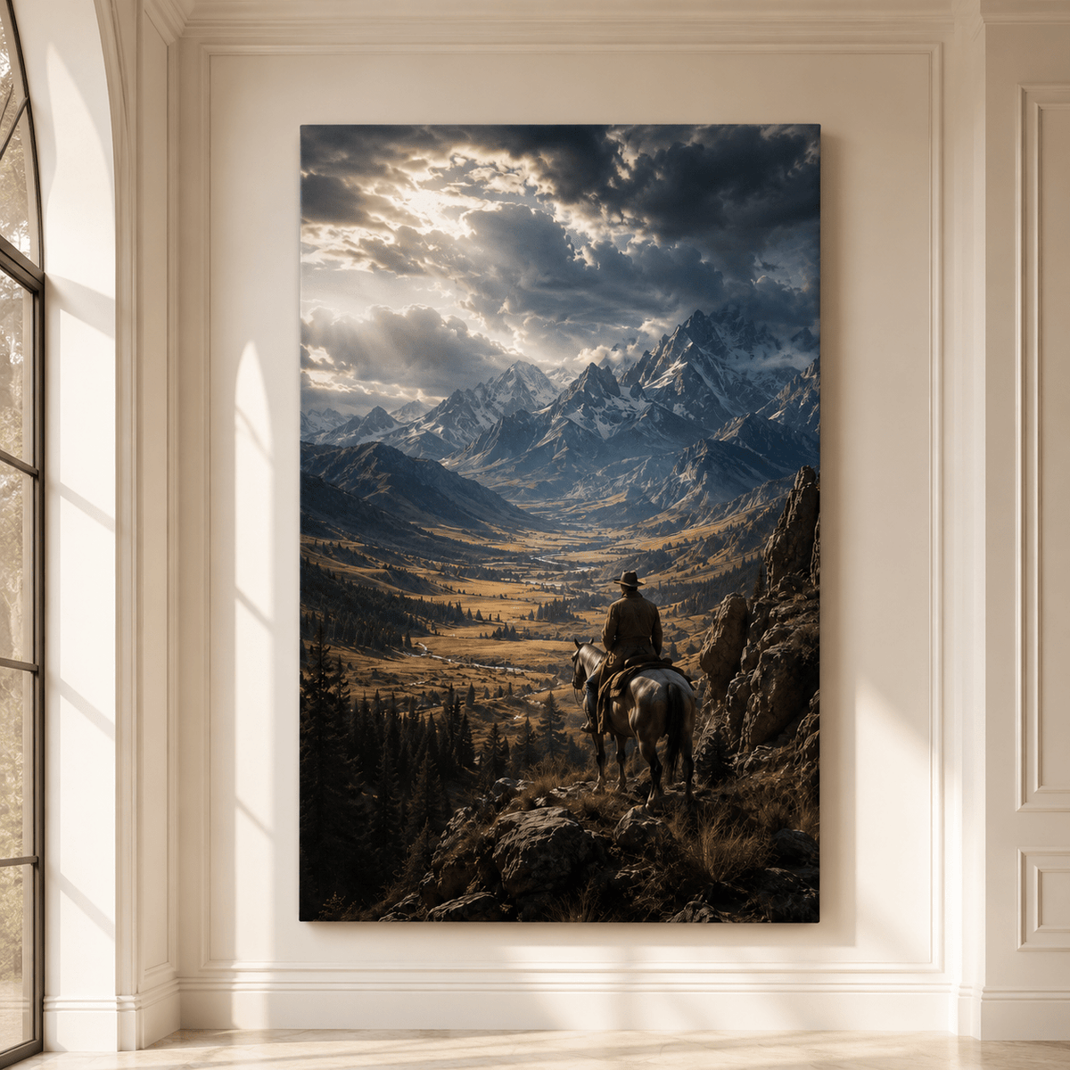 Where the Frontier Meets the Sky – Western Mountain Canvas Wall Art - ART OF ROYALS