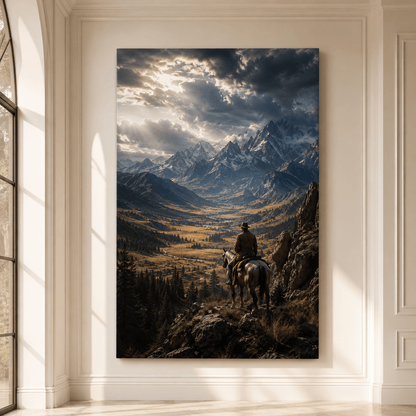 Where the Frontier Meets the Sky – Western Mountain Canvas Wall Art - ART OF ROYALS