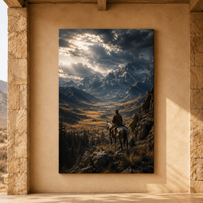 Where the Frontier Meets the Sky – Western Mountain Canvas Wall Art - ART OF ROYALS