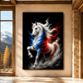 Spirit of America – Patriotic White Horse Canvas Wall Art